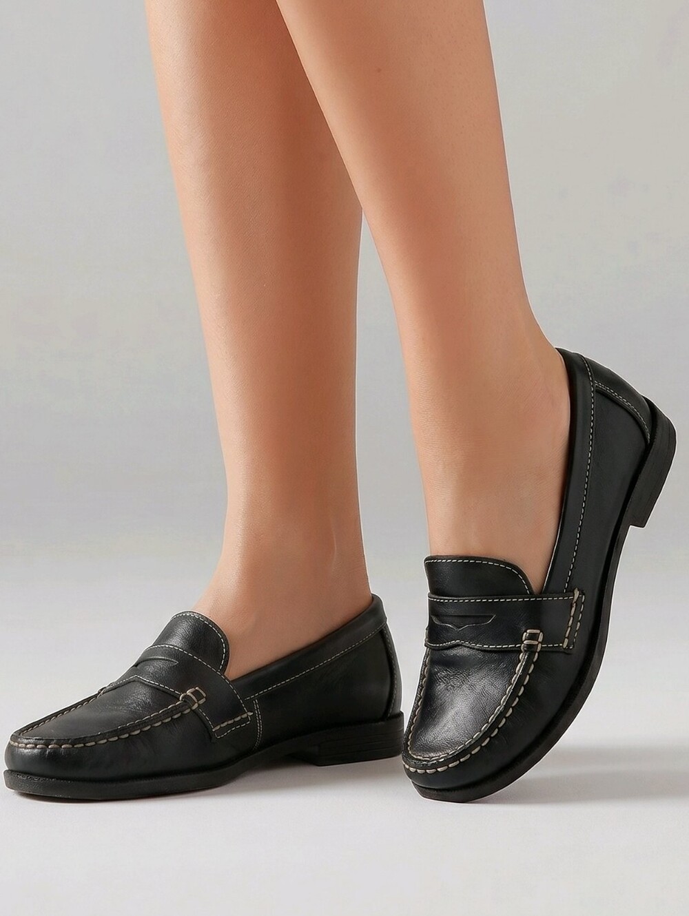Dexter Black Leather Penny Loafers